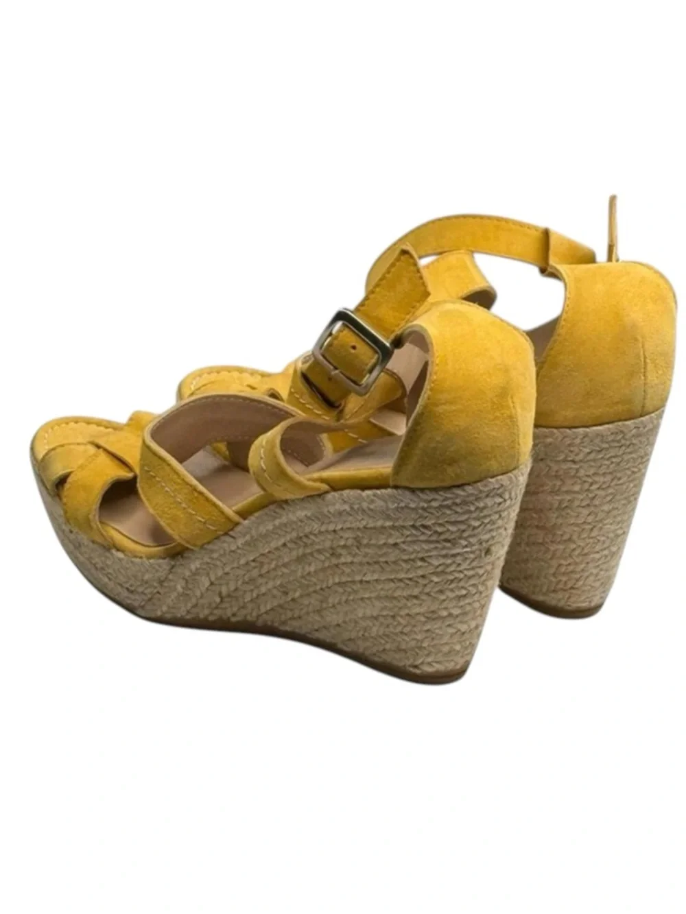 Castell Menorca ❤︎︎ Platform Espadrille Wedge Sandals ❤︎︎ Yellow Suede ❤︎︎ 40